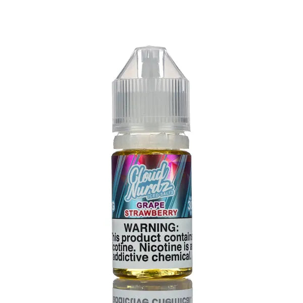 Cloud Nurdz Salts E-Liquid - Grape Strawberry Iced - 30ml - Black Coral